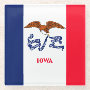Dessous-de-verre En Verre Décor Design du drapeau de l'État de l'Iowa