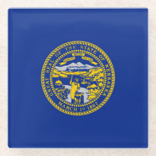 Dessous-de-verre En Verre Décor Design du drapeau de l'État du Nebraska