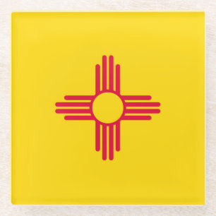 Dessous-de-verre En Verre Décor design du drapeau de l'État du Nouveau-Mex