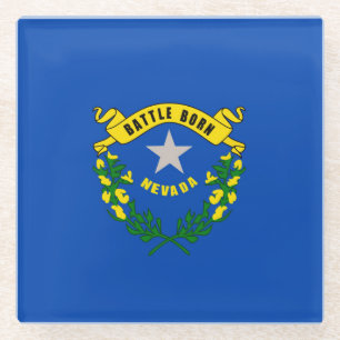 Dessous-de-verre En Verre Décor Design du drapeau d'état du Nevada