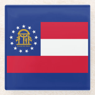 Dessous-de-verre En Verre Décoration du drapeau d'État de Géorgie