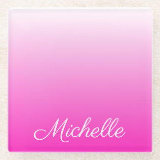 Dessous-de-verre En Verre dégradé personnalisé à deux tons foncé rose chaud