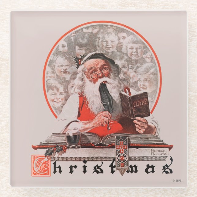 Dessous-de-verre En Verre Dépenses de père Noël (Devant)
