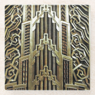 Dessous-de-verre En Verre Design Art nouveau métallique, vintage, élégant, c