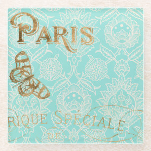 Dessous-de-verre En Verre Design Gold vintage Paris