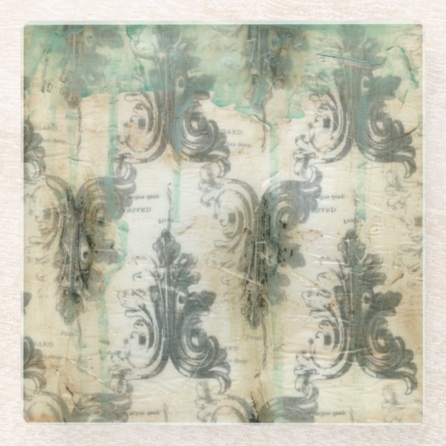 Dessous-de-verre En Verre Design moderne Fleur De Lis (Devant)