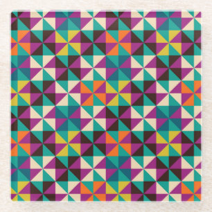 Dessous-de-verre En Verre Design Motif moderne et géométrique sans soudure.