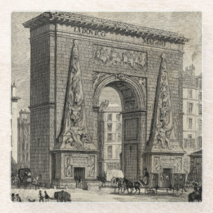 Dessous-de-verre En Verre Dessin de monument de Porte Saint-Denis