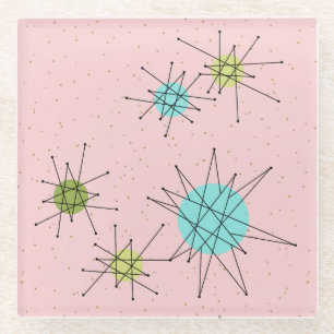 Dessous-de-verre En Verre Dessous de verre atomiques iconiques roses en