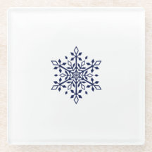 Dessous de verre avec flocon bleu