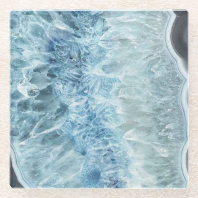 Dessous-de-verre En Verre Dessous de verre bleus d'agate (Devant)