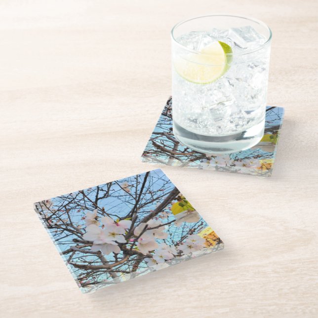 Dessous-de-verre En Verre Dessous de verre Cherry Blossom (Incliné)