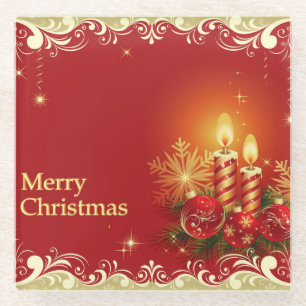 Dessous-de-verre En Verre Dessous de verre chics en verre de Joyeux Noël