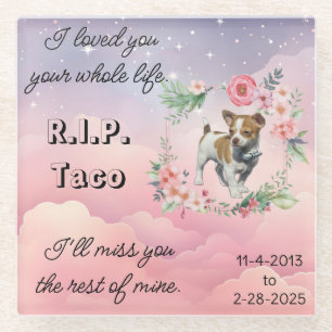 Dessous-de-verre En Verre Dessous de verre commémoratif en verre de chien ou