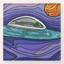 Dessous de verre de boisson alien UFO cadeau de va