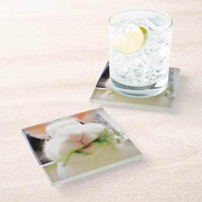 Dessous-de-verre En Verre Dessous de verre de Bunny de Pâques (Incliné)
