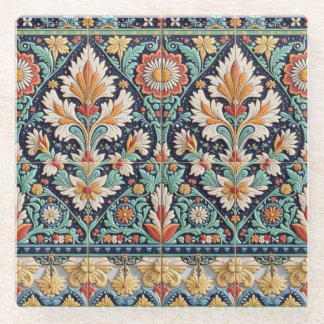 Dessous-de-verre En Verre Dessous de verre de la Frise Florale