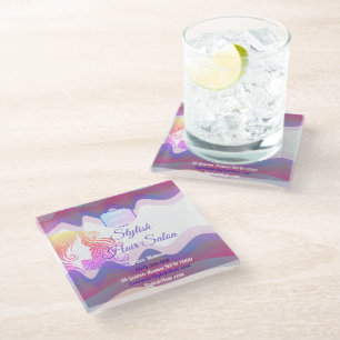 Dessous-de-verre En Verre Dessous de verre de l'entreprise Rainbow Waves ave
