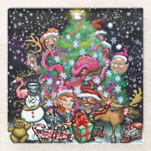 Dessous-de-verre En Verre Dessous de verre de Noël