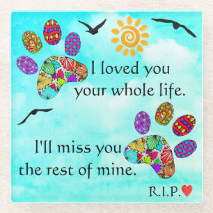 Dessous-de-verre En Verre Dessous de verre de Sympathie pour chien de compag