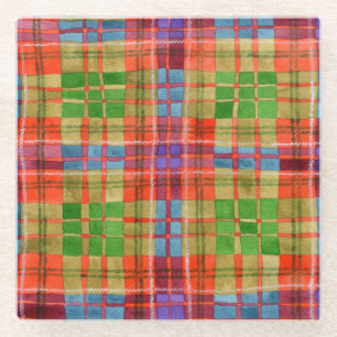 Dessous-de-verre En Verre DESSOUS DE VERRE de verre Carré MAC RAE TARTAN