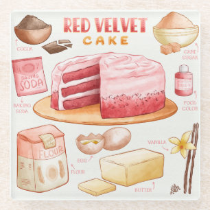 Dessous-de-verre En Verre Dessous de verre de verre de recette de gâteau