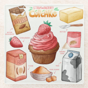 Dessous-de-verre En Verre Dessous de verre de verre de recette de gâteau