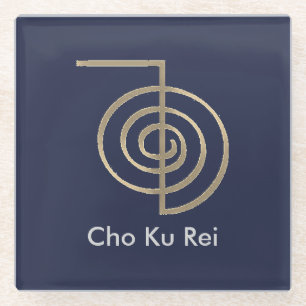 Dessous-de-verre En Verre Dessous de verre des symboles Blue Cho Ku Rei Reik