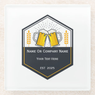Dessous-de-verre En Verre Dessous de verre du logo de la bière artisanale pe