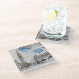 Dessous-de-verre En Verre Dessous de verre élégant en verre Big Ben de Londr