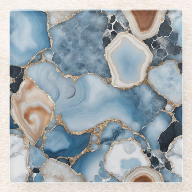 Dessous-de-verre En Verre Dessous de verre en marbre d'Agate (Devant)