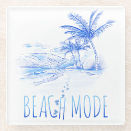 Dessous-de-verre En Verre Dessous de verre en mode plage