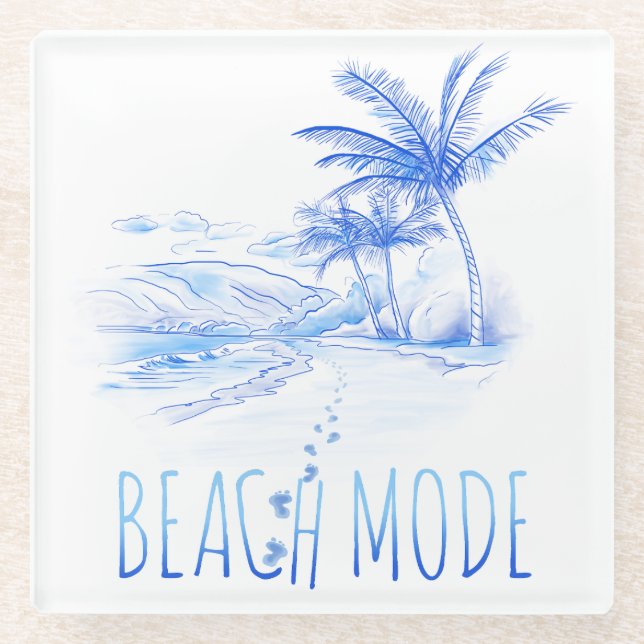 Dessous-de-verre En Verre Dessous de verre en mode plage (Devant)