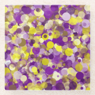 Dessous-de-verre En Verre Dessous de verre en verre à pointes jaune violet