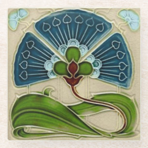 Dessous-de-verre En Verre Dessous de verre en verre - Art Nouveau Floral Des