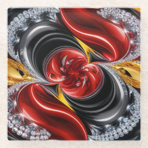 Dessous-de-verre En Verre Dessous de verre en verre aux couleurs allemandes