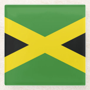 Dessous-de-verre En Verre Dessous de verre en verre avec drapeau de la Jamaï