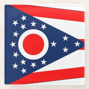 Dessous-de-verre En Verre Dessous de verre en verre avec drapeau de l'Etat d