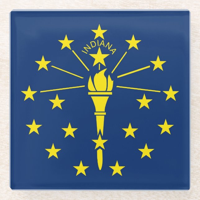 Dessous-de-verre En Verre Dessous de verre en verre avec drapeau de l'Indian (Devant)