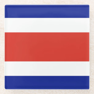 Dessous-de-verre En Verre Dessous de verre en verre avec drapeau du Costa Ri