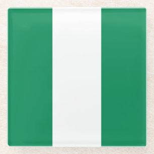 Dessous-de-verre En Verre Dessous de verre en verre avec drapeau du Nigeria