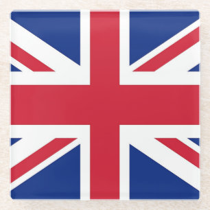 Dessous-de-verre En Verre Dessous de verre en verre avec drapeau du Royaume-