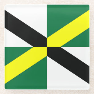 Dessous-de-verre En Verre Dessous de verre en verre avec le drapeau de Monte