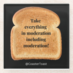 Dessous-de-verre En Verre Dessous de verre en verre avec toast drôle Witty