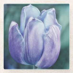 Dessous-de-verre En Verre Dessous de verre en verre bleu Tulip