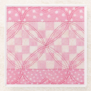 Dessous-de-verre En Verre Dessous de verre en verre COEUR rose / rose