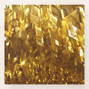 Dessous-de-verre En Verre Dessous de verre en verre cristal à velours or