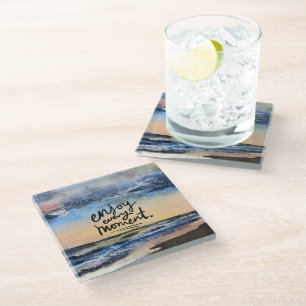Dessous-de-verre En Verre Dessous de verre en verre d'art de plage Inspirati