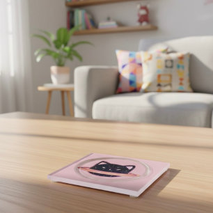 Dessous-de-verre En Verre Dessous de verre en verre de chat Planet