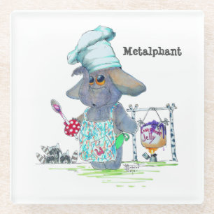 Dessous-de-verre En Verre Dessous de verre en verre de chef métalphanuméri